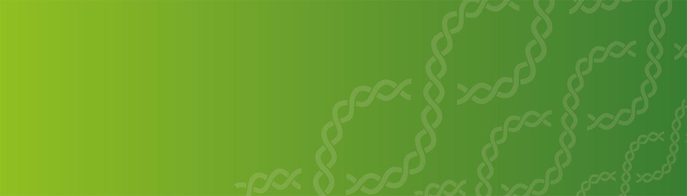 Stylised DNA strands on a green background